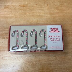North Pole Candy Cane Lamp Posts Set of 4 Please Read Description
